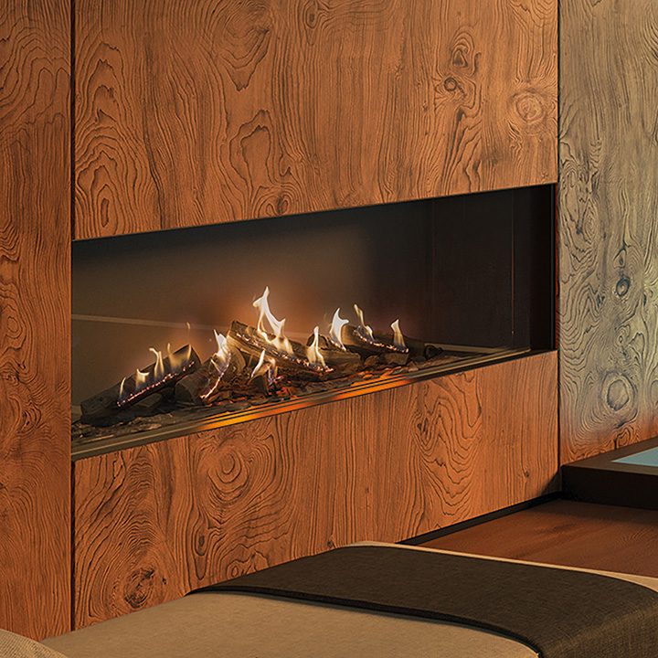 Camina and Schmid luxury direct-vent fireplace in a Lexington home